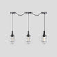 3/5/7-Head Iron Tandem Multi Ceiling Light Rustic Black Finish Wire Cage Restaurant Pendulum Lamp Clearhalo 'Art Deco Pendants' 'Black' 'Cast Iron' 'Ceiling Lights' 'Ceramic' 'Crystal' 'Industrial Pendants' 'Industrial' 'Metal' 'Middle Century Pendants' 'Pendant Lights' 'Pendants' 'Rustic Pendants' 'Tiffany' Lighting' 753975