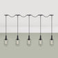 3/5/7-Head Iron Tandem Multi Ceiling Light Rustic Black Finish Wire Cage Restaurant Pendulum Lamp 5 Black Clearhalo 'Art Deco Pendants' 'Black' 'Cast Iron' 'Ceiling Lights' 'Ceramic' 'Crystal' 'Industrial Pendants' 'Industrial' 'Metal' 'Middle Century Pendants' 'Pendant Lights' 'Pendants' 'Rustic Pendants' 'Tiffany' Lighting' 753977