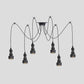 2/3/6-Light Water Pipe Multi Light Chandelier Farmhouse Black Iron Swag LED Suspension Pendant Clearhalo 'Art Deco Pendants' 'Black' 'Cast Iron' 'Ceiling Lights' 'Ceramic' 'Crystal' 'Industrial Pendants' 'Industrial' 'Metal' 'Middle Century Pendants' 'Pendant Lights' 'Pendants' 'Rustic Pendants' 'Tiffany' Lighting' 753999