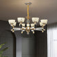 Modern Bowl Shape Suspension Light 6/8 Lights Crystal Rectangle LED Chandelier Lamp in Black and Gold Clearhalo 'Ceiling Lights' 'Chandeliers' 'Modern Chandeliers' 'Modern' Lighting' 754803