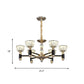 Modern Bowl Shape Suspension Light 6/8 Lights Crystal Rectangle LED Chandelier Lamp in Black and Gold Clearhalo 'Ceiling Lights' 'Chandeliers' 'Modern Chandeliers' 'Modern' Lighting' 754810