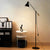 Domed Metal Floor Stand Light Modernism 1 Light White/Black Finish Floor Lamp with Balance Arm Black Clearhalo 'Floor Lamps' 'Lamps' Lighting' 754870