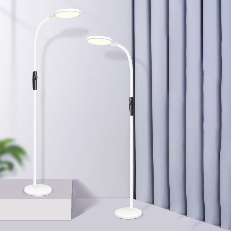 Gooseneck Standing Floor Light Minimalist Metallic White Finish LED Floor Reading Lamp White Clearhalo 'Floor Lamps' 'Lamps' Lighting' 754872