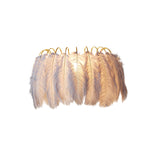 Grey/White Semicircle Sconce Light Modern Style Single Feather Wall Lighting Ideas for Parlor Clearhalo 'Modern wall lights' 'Modern' 'Wall Lamps & Sconces' 'Wall Lights' Lighting' 754942