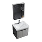 Single Sink Modern Bathroom Vanity Gray Metal Frame Rectangular Vanity Set Vanity & Faucet & Mirror Cabinet https: res.litfad.com site img item 2023 02 12 7551316 1200x1200.jpg White Clearhalo 'Bathroom Remodel & Bathroom Fixtures' 'Bathroom Vanities' 'bathroom_vanities' 'Home Improvement' 'home_improvement' 'home_improvement_bathroom_vanities' 7551316