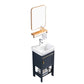 Glam Blue Sink Vanity Metal Frame Single Rectangular Bath Vanity Vanity & Faucet & Mirrors 17"L x 14"W x 32"H Clearhalo 'Bathroom Remodel & Bathroom Fixtures' 'Bathroom Vanities' 'bathroom_vanities' 'Home Improvement' 'home_improvement' 'home_improvement_bathroom_vanities' 7551592