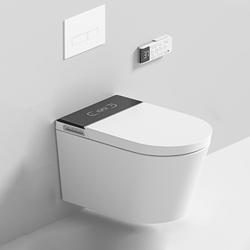 Elongated Wall Hung Toilet Set Dual Flush Vitreous China Wall Mounted Bidet Black Clearhalo 'Bathroom Remodel & Bathroom Fixtures' 'Bidets' 'Home Improvement' 'home_improvement' 'home_improvement_bidets' 'Toilets & Bidets' 7554751