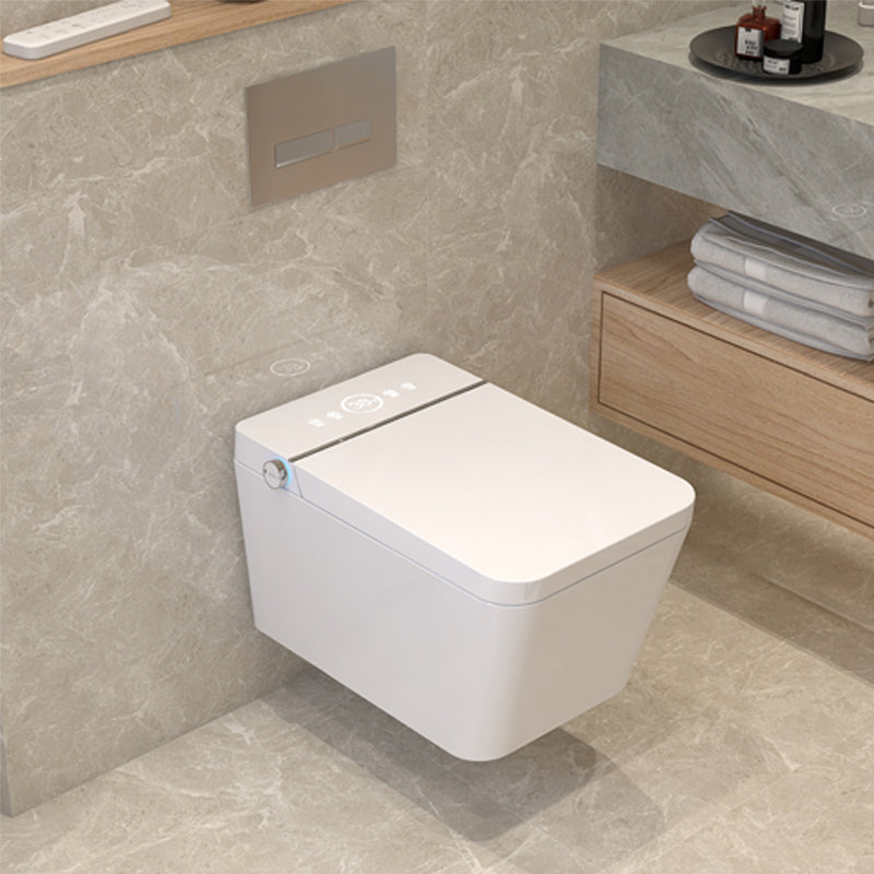 Heated Seat Wall Hung Toilet Set Dual Flush Elongated Wall Mounted Bidet Clearhalo 'Bathroom Remodel & Bathroom Fixtures' 'Bidets' 'Home Improvement' 'home_improvement' 'home_improvement_bidets' 'Toilets & Bidets' 7554762