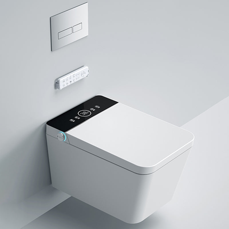 Heated Seat Wall Hung Toilet Set Dual Flush Elongated Wall Mounted Bidet Black Clearhalo 'Bathroom Remodel & Bathroom Fixtures' 'Bidets' 'Home Improvement' 'home_improvement' 'home_improvement_bidets' 'Toilets & Bidets' 7554763