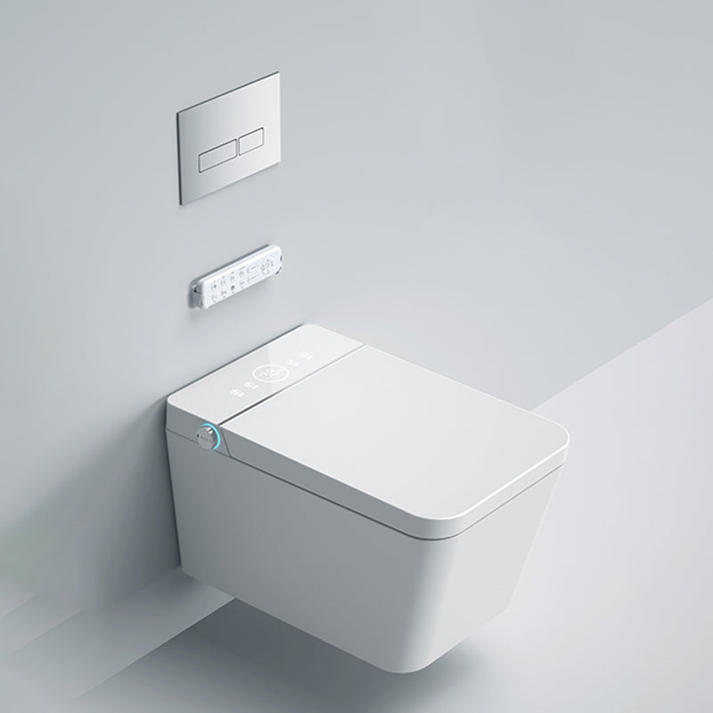 Heated Seat Wall Hung Toilet Set Dual Flush Elongated Wall Mounted Bidet White Clearhalo 'Bathroom Remodel & Bathroom Fixtures' 'Bidets' 'Home Improvement' 'home_improvement' 'home_improvement_bidets' 'Toilets & Bidets' 7554766