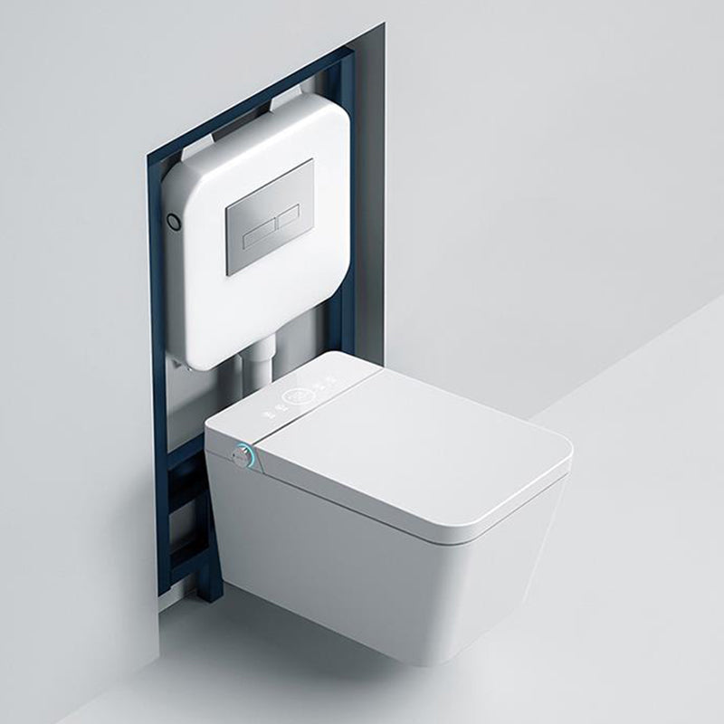 Heated Seat Wall Hung Toilet Set Dual Flush Elongated Wall Mounted Bidet Clearhalo 'Bathroom Remodel & Bathroom Fixtures' 'Bidets' 'Home Improvement' 'home_improvement' 'home_improvement_bidets' 'Toilets & Bidets' 7554773