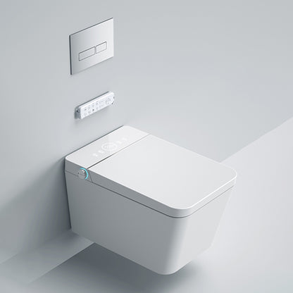 Dual Flush Wall Hung Toilet Set Stain Resistant Wall Mounted Bidet Automatic Lid Clearhalo 'Bathroom Remodel & Bathroom Fixtures' 'Bidets' 'Home Improvement' 'home_improvement' 'home_improvement_bidets' 'Toilets & Bidets' 7554777