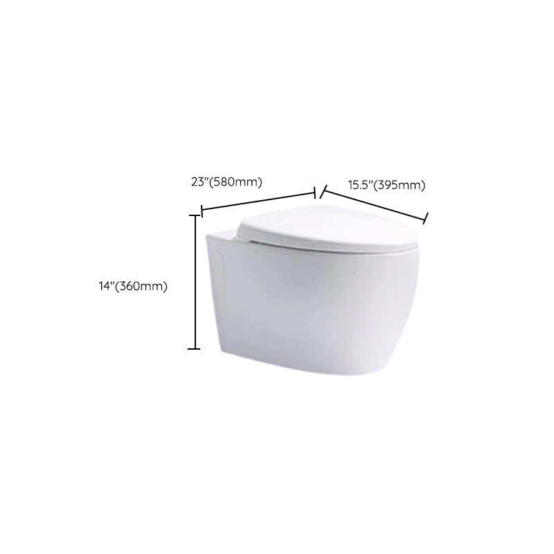 Elongated Wall Hung Toilet Set Vitreous China Wall Mounted Bidet Clearhalo 'Bathroom Remodel & Bathroom Fixtures' 'Bidets' 'Home Improvement' 'home_improvement' 'home_improvement_bidets' 'Toilets & Bidets' 7554894