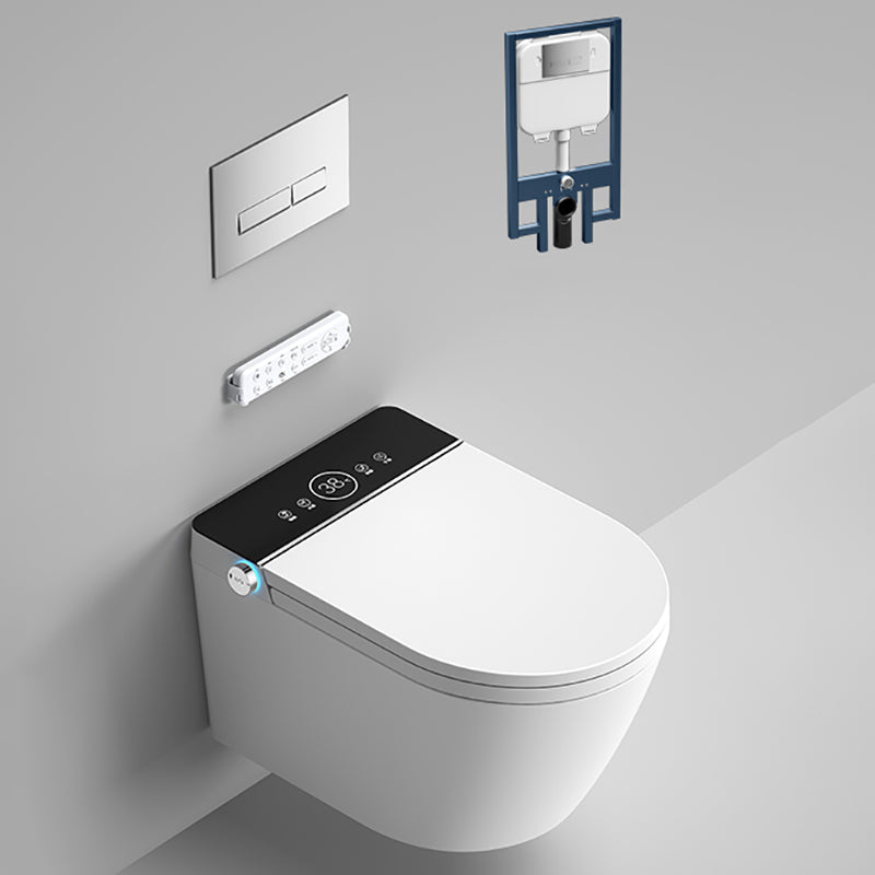 Contemporary Elongated Wall Mounted Bidet Smart Bidet with Warm Air Dryer Black Clearhalo 'Bathroom Remodel & Bathroom Fixtures' 'Bidets' 'Home Improvement' 'home_improvement' 'home_improvement_bidets' 'Toilets & Bidets' 7554946