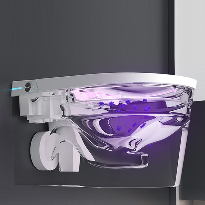 Minimalism Wall Mounted Bidet Elongated Foot Sensor Ceramic Heated Seat Clearhalo 'Bathroom Remodel & Bathroom Fixtures' 'Bidets' 'Home Improvement' 'home_improvement' 'home_improvement_bidets' 'Toilets & Bidets' 7555049