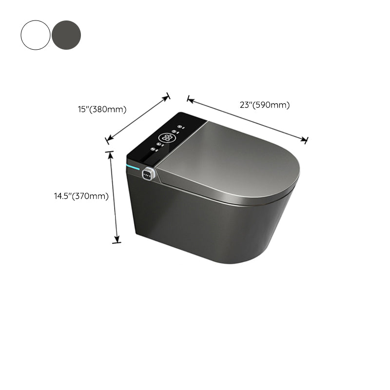 Minimalism Wall Mounted Bidet Elongated Foot Sensor Ceramic Heated Seat Clearhalo 'Bathroom Remodel & Bathroom Fixtures' 'Bidets' 'Home Improvement' 'home_improvement' 'home_improvement_bidets' 'Toilets & Bidets' 7555058