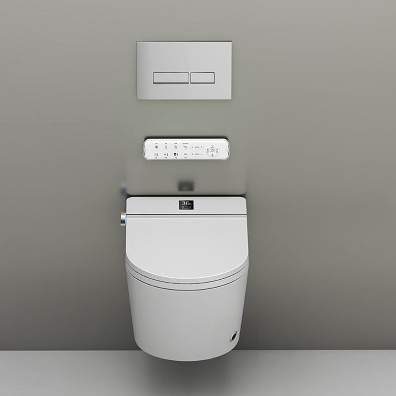Simplicity Wall Mounted Bidet Elongated Foot Sensor Ceramic Heated Seat Automatic Lid( Top Configuration) Clearhalo 'Bathroom Remodel & Bathroom Fixtures' 'Bidets' 'Home Improvement' 'home_improvement' 'home_improvement_bidets' 'Toilets & Bidets' 7555073