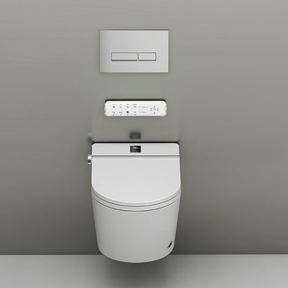 Simplicity Wall Mounted Bidet Elongated Foot Sensor Ceramic Heated Seat Automatic Lid( Top Configuration) Clearhalo 'Bathroom Remodel & Bathroom Fixtures' 'Bidets' 'Home Improvement' 'home_improvement' 'home_improvement_bidets' 'Toilets & Bidets' 7555073