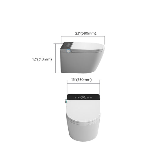 Simplistic Wall Mounted Bidet Elongated Foot Sensor Ceramic Heated Seat Clearhalo 'Bathroom Remodel & Bathroom Fixtures' 'Bidets' 'Home Improvement' 'home_improvement' 'home_improvement_bidets' 'Toilets & Bidets' 7555094