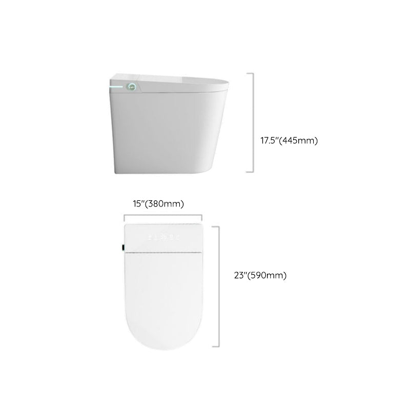 Elongated White One Piece Smart Toilet & Bidet with Unlimited Warm Water Clearhalo 'Bathroom Remodel & Bathroom Fixtures' 'Bidets' 'Home Improvement' 'home_improvement' 'home_improvement_bidets' 'Toilets & Bidets' 7555292