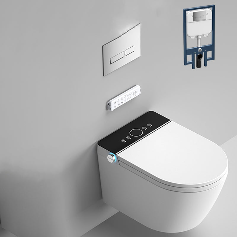 Elongated Wall Mounted Bidet Smart Bidet with Dryer and Heated Seat Bidet with High Water Tank White Black Clearhalo 'Bathroom Remodel & Bathroom Fixtures' 'Bidets' 'Home Improvement' 'home_improvement' 'home_improvement_bidets' 'Toilets & Bidets' 7555316