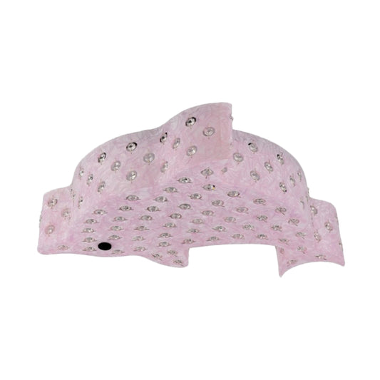 Contemporary Fish Shaped Flush Mount Pendant Light Acrylic Bedroom LED Ceiling Mount with Crystal Decoration in Blue/Pink/White Clearhalo 'Ceiling Lights' 'Close To Ceiling Lights' 'Close to ceiling' 'Flush mount' Lighting' 756471