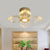 Flower Water Crystal Ceiling Lamp Modernist Corridor LED Semi Flush Mount Lighting in Gold, Warm/White Light Gold Clearhalo 'Ceiling Lights' 'Close To Ceiling Lights' 'Close to ceiling' 'Semi-flushmount' Lighting' 756857