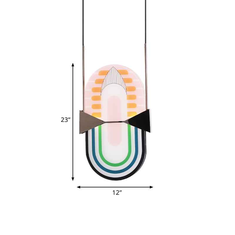 Pink Glass Oval Pendant Chandelier Designer 2 Lights Hanging Ceiling Light for Bedside Clearhalo 'Ceiling Lights' 'Chandeliers' 'Modern Chandeliers' 'Modern' Lighting' 757107