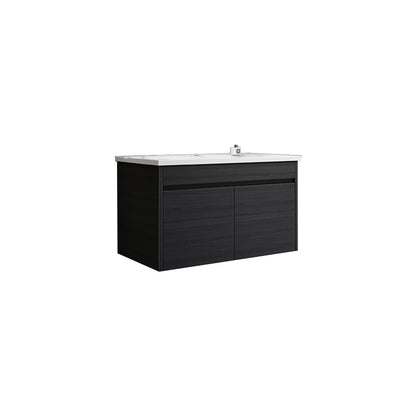 Rectangular Bathroom Vanity Single-Sink Modern Ceramic Wall Mount Vanity Set Bathroom Vanity 24"L x 19"W x 16"H Clearhalo 'Bathroom Remodel & Bathroom Fixtures' 'Bathroom Vanities' 'bathroom_vanities' 'Home Improvement' 'home_improvement' 'home_improvement_bathroom_vanities' 7572879