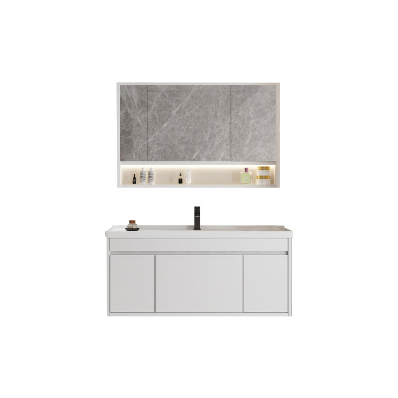 Rectangular Bathroom Vanity Single-Sink Modern White Wall Mount Vanity Set Vanity & Faucet & Mirror Cabinet https: res.litfad.com site img item 2023 02 12 7572917 1200x1200.jpg Clearhalo 'Bathroom Remodel & Bathroom Fixtures' 'Bathroom Vanities' 'bathroom_vanities' 'Home Improvement' 'home_improvement' 'home_improvement_bathroom_vanities' 7572917