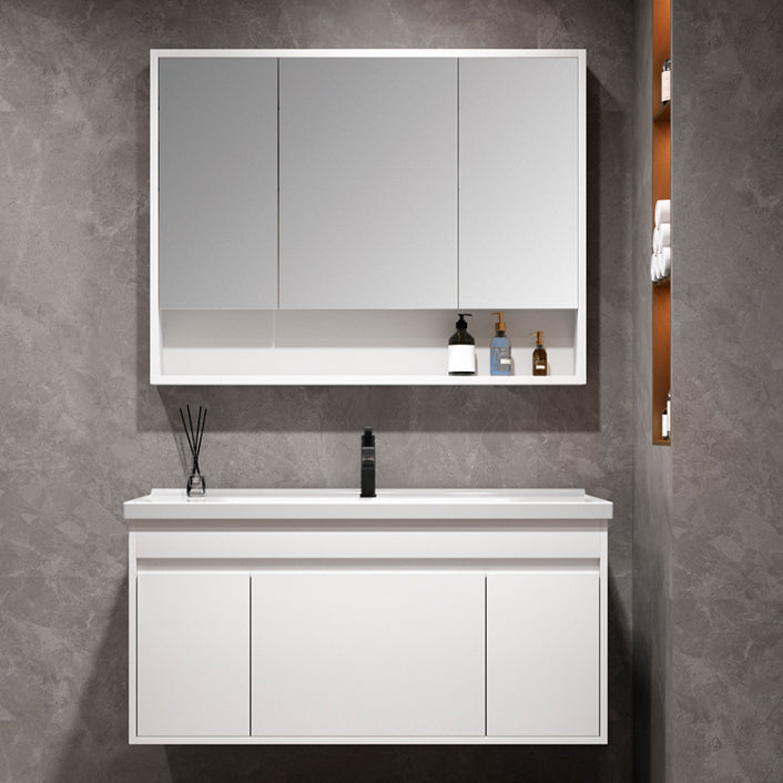 Rectangular Bathroom Vanity Single-Sink Modern White Wall Mount Vanity Set Clearhalo 'Bathroom Remodel & Bathroom Fixtures' 'Bathroom Vanities' 'bathroom_vanities' 'Home Improvement' 'home_improvement' 'home_improvement_bathroom_vanities' 7572918