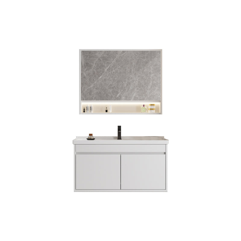 Rectangular Bathroom Vanity Single-Sink Modern White Wall Mount Vanity Set Clearhalo 'Bathroom Remodel & Bathroom Fixtures' 'Bathroom Vanities' 'bathroom_vanities' 'Home Improvement' 'home_improvement' 'home_improvement_bathroom_vanities' 7572922