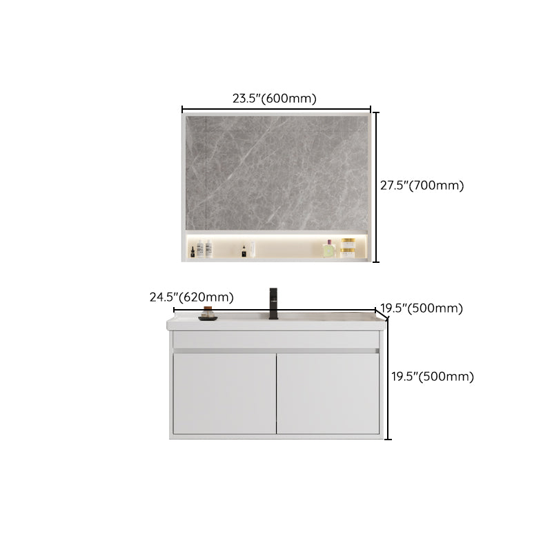 Rectangular Bathroom Vanity Single-Sink Modern White Wall Mount Vanity Set Clearhalo 'Bathroom Remodel & Bathroom Fixtures' 'Bathroom Vanities' 'bathroom_vanities' 'Home Improvement' 'home_improvement' 'home_improvement_bathroom_vanities' 7572928