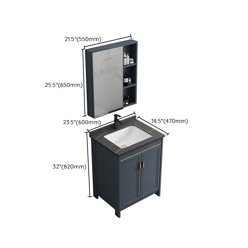 Freestanding Bathroom Vanity Single-Sink Glam Metal Base Rectangular Vanity Set Clearhalo 'Bathroom Remodel & Bathroom Fixtures' 'Bathroom Vanities' 'bathroom_vanities' 'Home Improvement' 'home_improvement' 'home_improvement_bathroom_vanities' 7573081