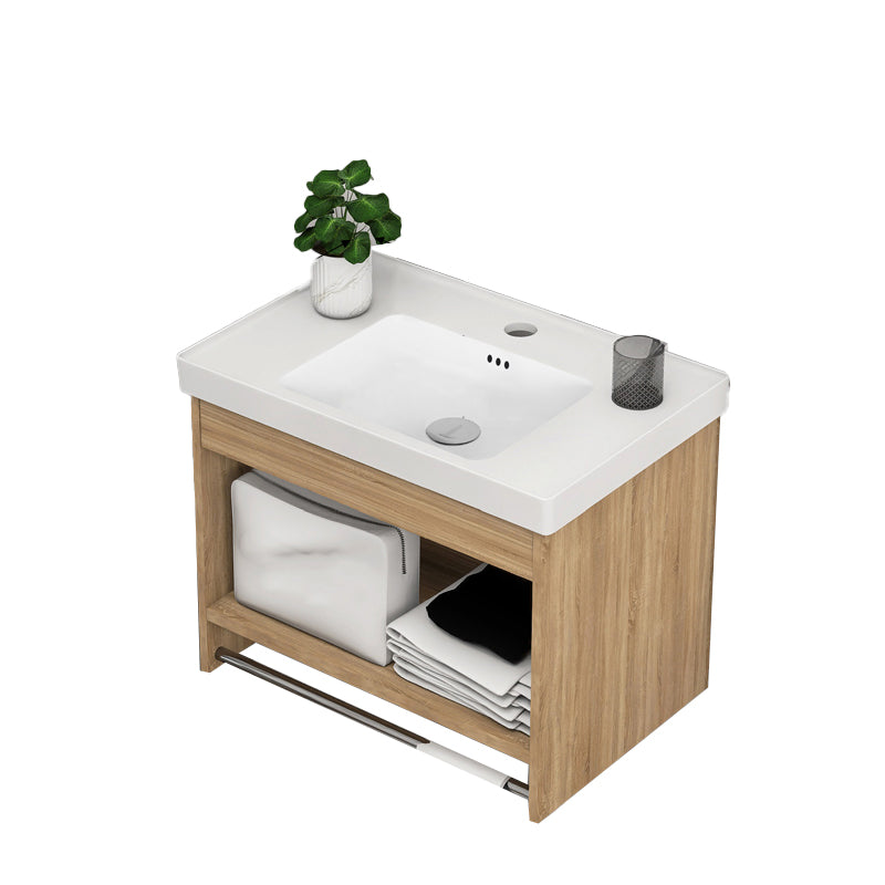 Modern Sink Vanity Rectangular Ceramic Top Single Wall Mount Vanity Bathroom Vanity 20"L x 14"W x 17"H Clearhalo 'Bathroom Remodel & Bathroom Fixtures' 'Bathroom Vanities' 'bathroom_vanities' 'Home Improvement' 'home_improvement' 'home_improvement_bathroom_vanities' 7573092