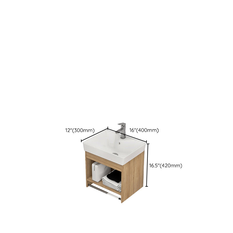 Modern Sink Vanity Rectangular Ceramic Top Single Wall Mount Vanity Clearhalo 'Bathroom Remodel & Bathroom Fixtures' 'Bathroom Vanities' 'bathroom_vanities' 'Home Improvement' 'home_improvement' 'home_improvement_bathroom_vanities' 7573128