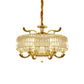 Gold 6/8 Lights Pendant Chandelier Modernist Crystal Block Circle Ceiling Suspension Lamp Clearhalo 'Ceiling Lights' 'Chandeliers' 'Modern Chandeliers' 'Modern' Lighting' 757680