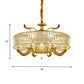 Gold 6/8 Lights Pendant Chandelier Modernist Crystal Block Circle Ceiling Suspension Lamp Clearhalo 'Ceiling Lights' 'Chandeliers' 'Modern Chandeliers' 'Modern' Lighting' 757687