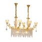 Gold Flower Island Light Fixture Modernist Crystal 6/8-Light Dining Room Pendant Lamp Clearhalo 'Ceiling Lights' 'Island Lights' Lighting' 757749