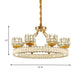Cylinder Living Room Chandelier Lamp Modernism Crystal Block 6/8 Bulbs Gold Ring Ceiling Light Clearhalo 'Ceiling Lights' 'Chandeliers' 'Modern Chandeliers' 'Modern' Lighting' 757754