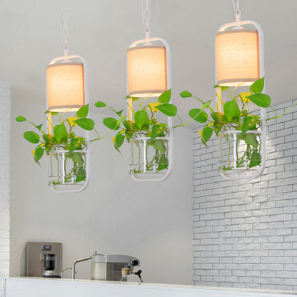 1 Bulb Metal Pendant Light Fixture Industrial Black/White Cylindrical Restaurant LED Hanging Lamp Kit White Clearhalo 'Art Deco Pendants' 'Black' 'Cast Iron' 'Ceiling Lights' 'Ceramic' 'Crystal' 'Industrial Pendants' 'Industrial' 'Metal' 'Middle Century Pendants' 'Pendant Lights' 'Pendants' 'Rustic Pendants' 'Tiffany' Lighting' 757916