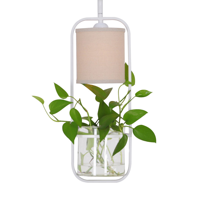 1 Bulb Metal Pendant Light Fixture Industrial Black/White Cylindrical Restaurant LED Hanging Lamp Kit Clearhalo 'Art Deco Pendants' 'Black' 'Cast Iron' 'Ceiling Lights' 'Ceramic' 'Crystal' 'Industrial Pendants' 'Industrial' 'Metal' 'Middle Century Pendants' 'Pendant Lights' 'Pendants' 'Rustic Pendants' 'Tiffany' Lighting' 757917