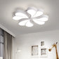 Iron Clover Flush Ceiling Light Macaron White/Blue/Pink LED Flush Mount with Acrylic Shade for Bedroom Clearhalo 'Ceiling Lights' 'Close To Ceiling Lights' 'Close to ceiling' 'Flush mount' Lighting' 758119