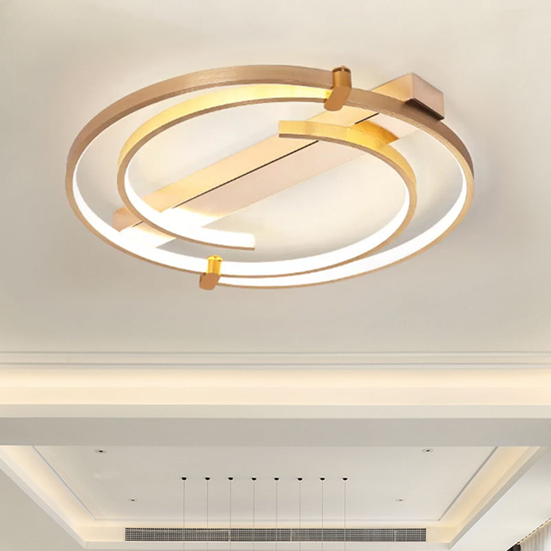 18"/23.5" W Ring Flush Mount Ceiling Fixture Minimalist Metal Gold Bedroom Ceiling Light Fixture Clearhalo 'Ceiling Lights' 'Close To Ceiling Lights' 'Close to ceiling' 'Flush mount' Lighting' 758153