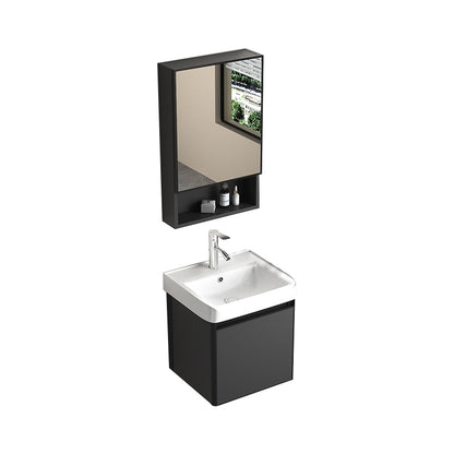 Rectangular Bathroom Vanity Single Sink Modern Gray Metal Base Vanity Set Vanity & Faucet & Mirror Cabinet https: res.litfad.com site img item 2023 02 07 7581619 1200x1200.jpg Clearhalo 'Bathroom Remodel & Bathroom Fixtures' 'Bathroom Vanities' 'bathroom_vanities' 'Home Improvement' 'home_improvement' 'home_improvement_bathroom_vanities' 7581619