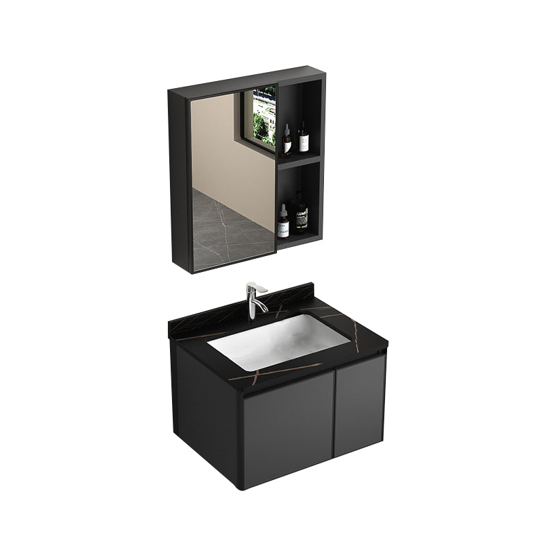 Rectangular Bathroom Vanity Single Sink Modern Gray Metal Base Vanity Set Vanity & Faucet & Mirror Cabinet https: res.litfad.com site img item 2023 02 23 7581632 1200x1200.jpg Clearhalo 'Bathroom Remodel & Bathroom Fixtures' 'Bathroom Vanities' 'bathroom_vanities' 'Home Improvement' 'home_improvement' 'home_improvement_bathroom_vanities' 7581632