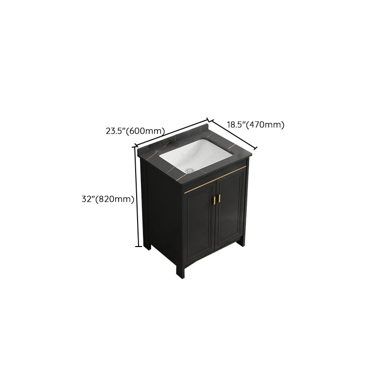 Rectangular Bathroom Vanity Glam Black Freestanding Metal Base Vanity Set Clearhalo 'Bathroom Remodel & Bathroom Fixtures' 'Bathroom Vanities' 'bathroom_vanities' 'Home Improvement' 'home_improvement' 'home_improvement_bathroom_vanities' 7581712