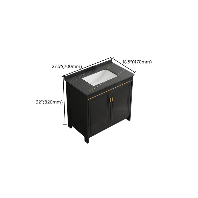 Rectangular Bathroom Vanity Glam Black Freestanding Metal Base Vanity Set Clearhalo 'Bathroom Remodel & Bathroom Fixtures' 'Bathroom Vanities' 'bathroom_vanities' 'Home Improvement' 'home_improvement' 'home_improvement_bathroom_vanities' 7581713