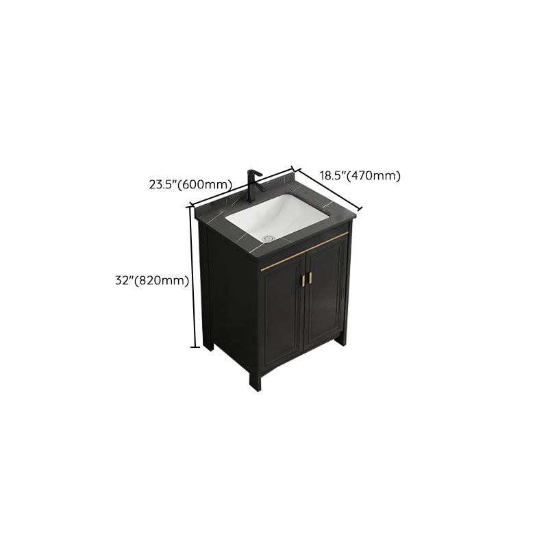 Rectangular Bathroom Vanity Glam Black Freestanding Metal Base Vanity Set Clearhalo 'Bathroom Remodel & Bathroom Fixtures' 'Bathroom Vanities' 'bathroom_vanities' 'Home Improvement' 'home_improvement' 'home_improvement_bathroom_vanities' 7581717