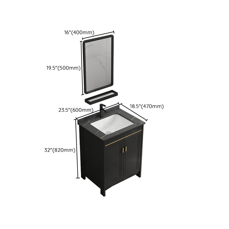Rectangular Bathroom Vanity Glam Black Freestanding Metal Base Vanity Set Clearhalo 'Bathroom Remodel & Bathroom Fixtures' 'Bathroom Vanities' 'bathroom_vanities' 'Home Improvement' 'home_improvement' 'home_improvement_bathroom_vanities' 7581722